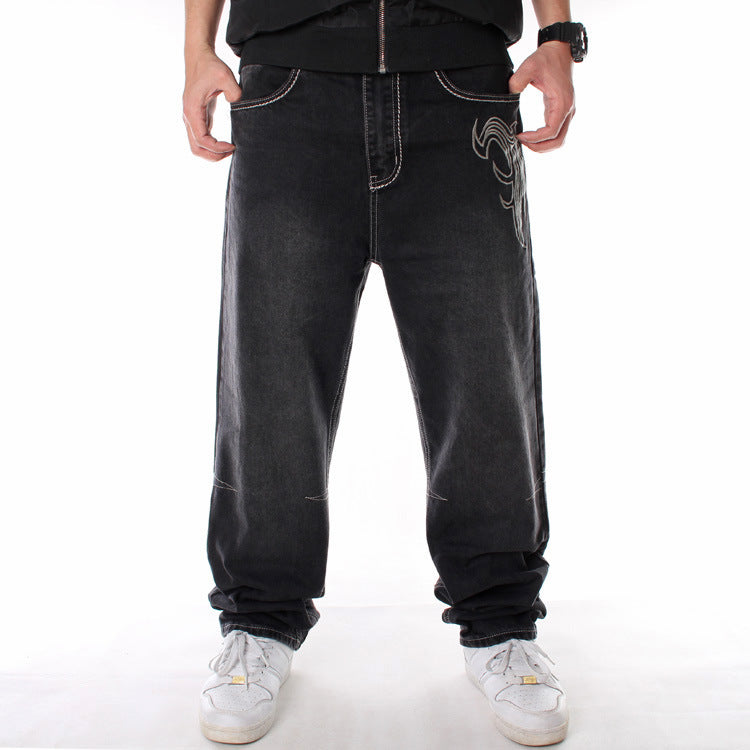 Creative Embroidery Hip Hop Jeans Male