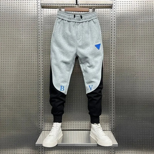 Men's skinny sweatpants: cropped, elastic, autumn/winter, goth, slim, casual sports pants.