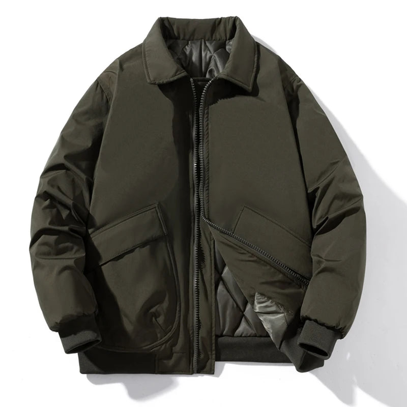 Vintage bomber jacket: military style, windbreaker, casual, practical pockets.