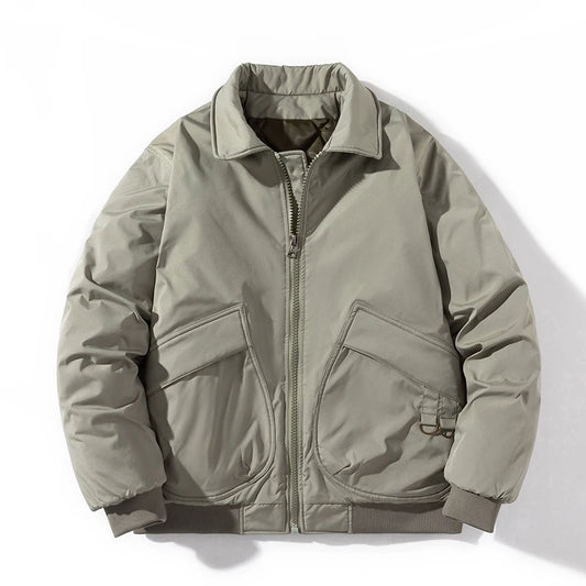 Vintage bomber jacket: military style, windbreaker, casual, practical pockets.