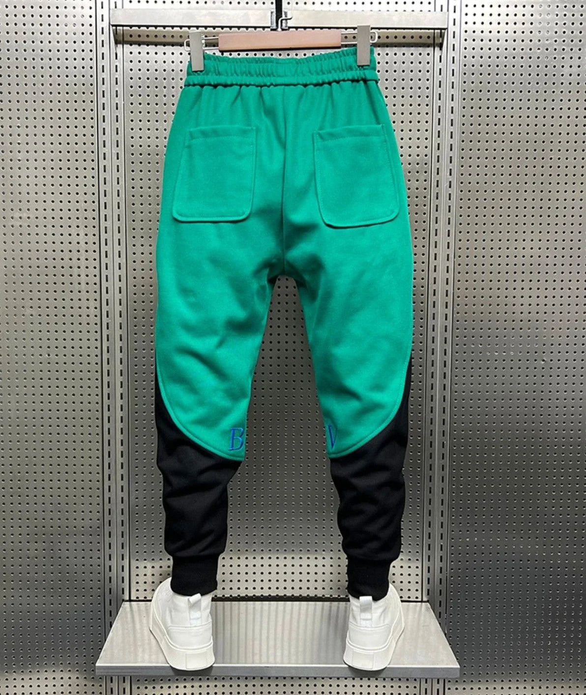 Men's skinny sweatpants: cropped, elastic, autumn/winter, goth, slim, casual sports pants.