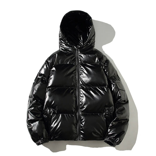 2024 men's winter parka: thick, hooded, warm, windproof, casual Harajuku jacket.