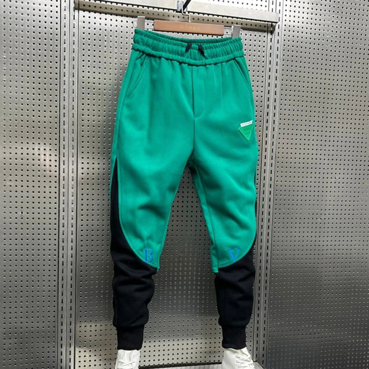 Men's skinny sweatpants: cropped, elastic, autumn/winter, goth, slim, casual sports pants.