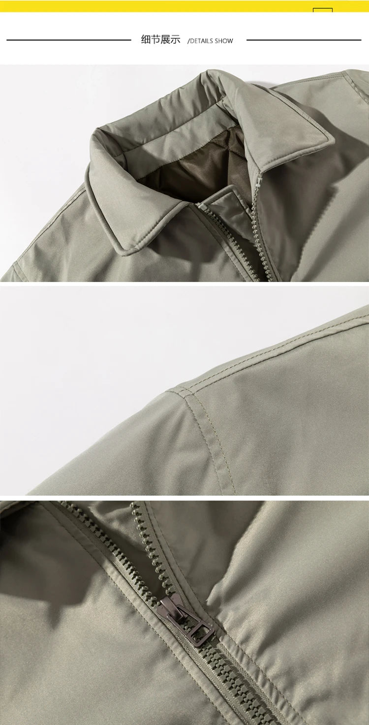 Vintage bomber jacket: military style, windbreaker, casual, practical pockets.