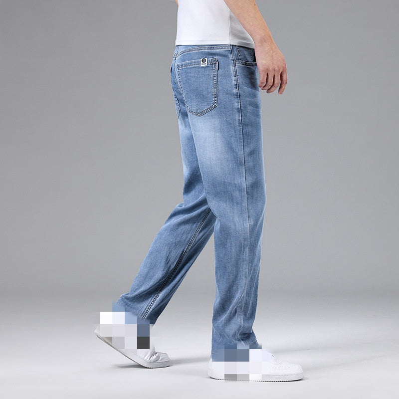 Men's Thin Loose Straight Ice Silk Jeans