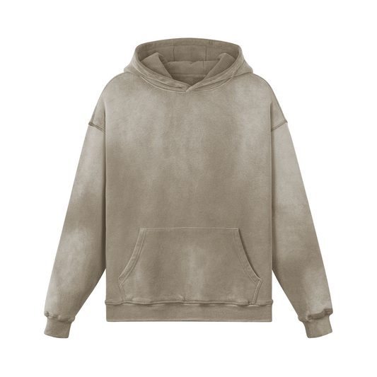 Washed Slit Hem Turtleneck Hoodie