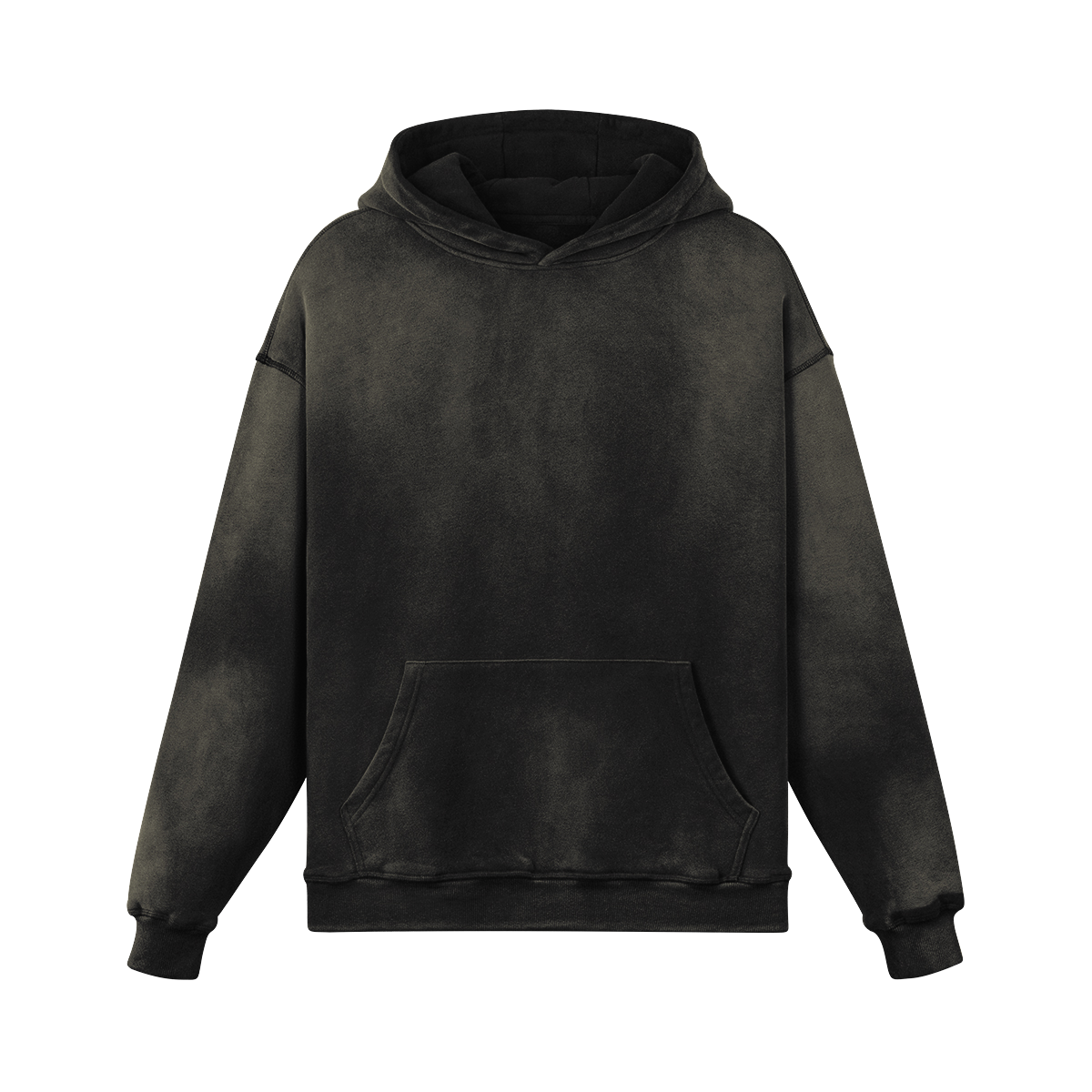 Washed Slit Hem Turtleneck Hoodie