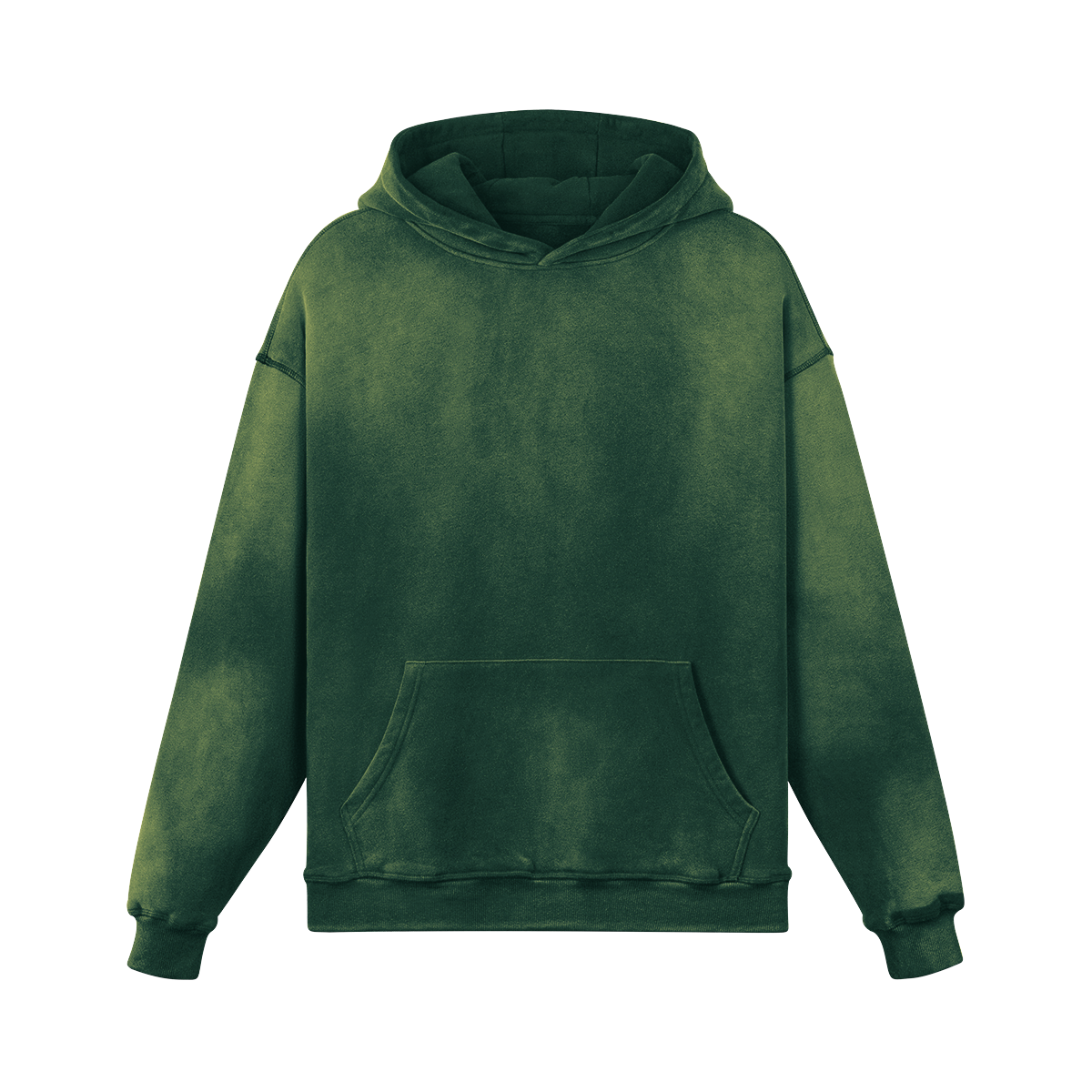 Washed Slit Hem Turtleneck Hoodie